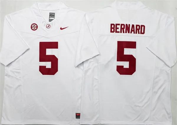 Mens Alabama Crimson Tide #5 Germie Bernard White College Football F.U.S.E. Limited Jersey 