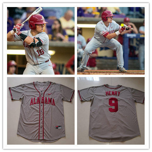 Mens Alabama Crimson Tide Custom Connor Prielipp Connor Shamblin Antoine Jean Nike Grey College Baseball Jersey 
