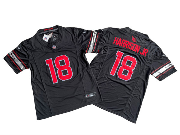  Mens Arizona Cardinals #18 Marvin Harrison Jr. Nike Black Vapor F.U.S.E. Limited Jersey 