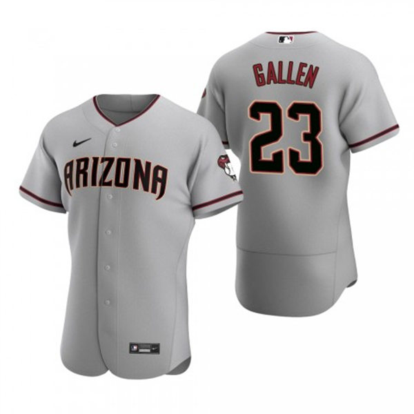  Mens Arizona Diamondbacks #23 Zac Gallen Nike Gray Road FlexBase Jersey 