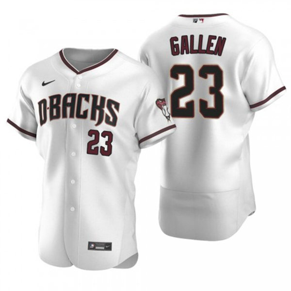  Mens Arizona Diamondbacks #23 Zac Gallen Nike Home White Crimson FlexBase Jersey 