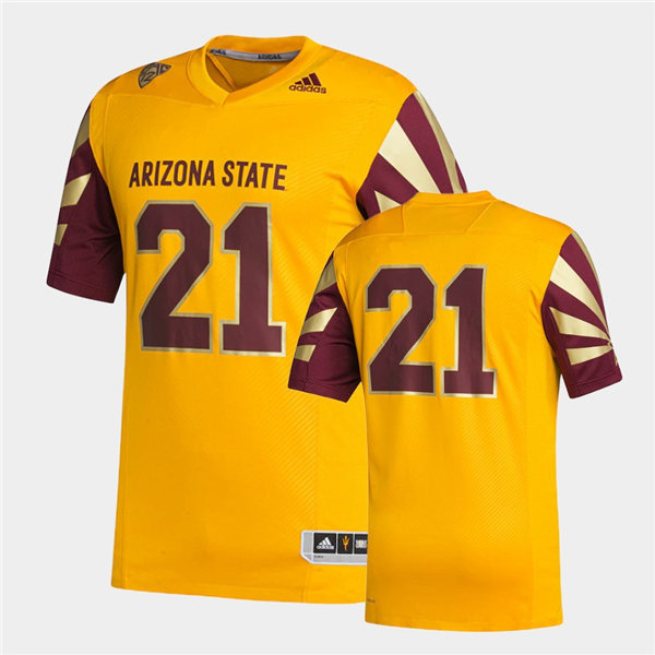  Mens Arizona State Sun Devils Custom Caleb McCullough Kellen Diesch Isaiah Johnson Elijhah Badger Daniyel Ngata Gold Adidas Reverse Retro Football Jersey 