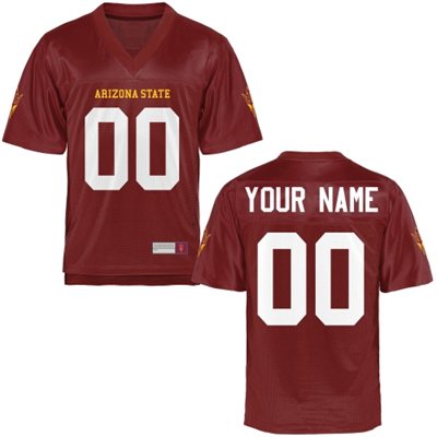  Mens Arizona State Sun Devils Personalized College Football Name & Number Jersey - Maroon 