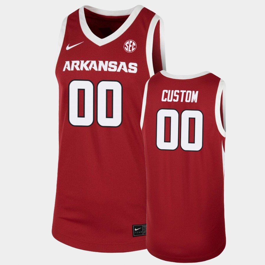  Mens Arkansas Razorbacks  Custom Justin Smith JD Notae Moses Moody Jalen Tate Nike Cardinal Basketball Jersey 