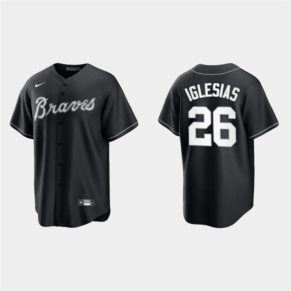  Mens Atlanta Braves #26 Raisel Iglesias Nike Black Collection Jersey 