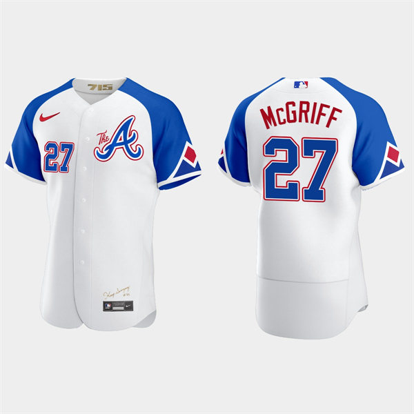 Mens Atlanta Braves #27 Fred McGriff 2023 City Connect Authentic Jersey - White 