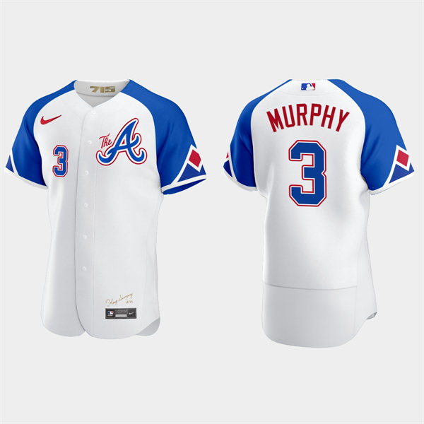  Mens Atlanta Braves #3 Dale Murphy 2023 City Connect Authentic Jersey - White 