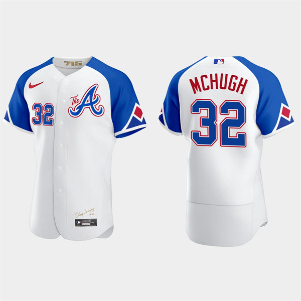  Mens Atlanta Braves #32 Collin McHugh 2023 City Connect Authentic Jersey - White 