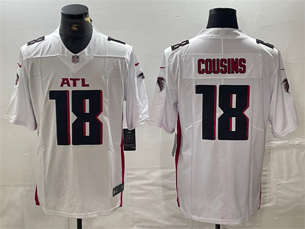  Mens Atlanta Falcons #18 Kirk Cousins Nike White Vapor Limited Jersey 