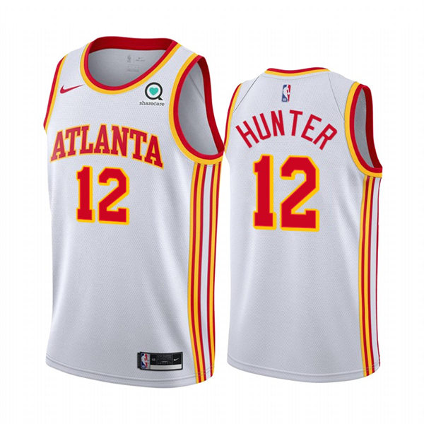  Mens Atlanta Hawks #12 De'Andre Hunter Nike 2021-22 White Association Edition Swingman Jersey 