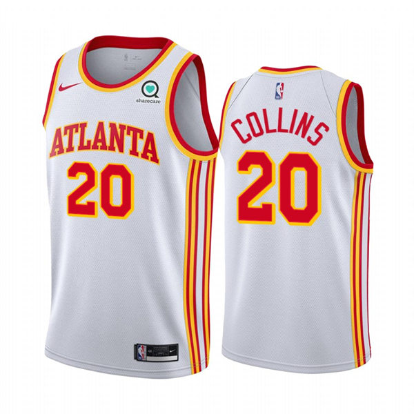  Mens Atlanta Hawks #20 John Collins Nike 2021-22 White Association Edition Swingman Jersey 