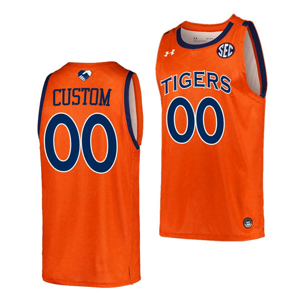  Mens Auburn Tigers Custom  Isaac Okoro Wesley Person Chris Morris Chuck Person Under Armour 2020 Orange Tigers Baskeball Jersey 