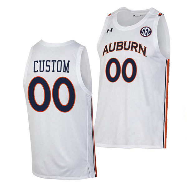  Mens Auburn Tigers Custom Chris Moore Carter Sobera Jaylin Williams JT Thor Chuma Okeke Isaac Okoro 2020 White Under Armour Basketball Jersey 