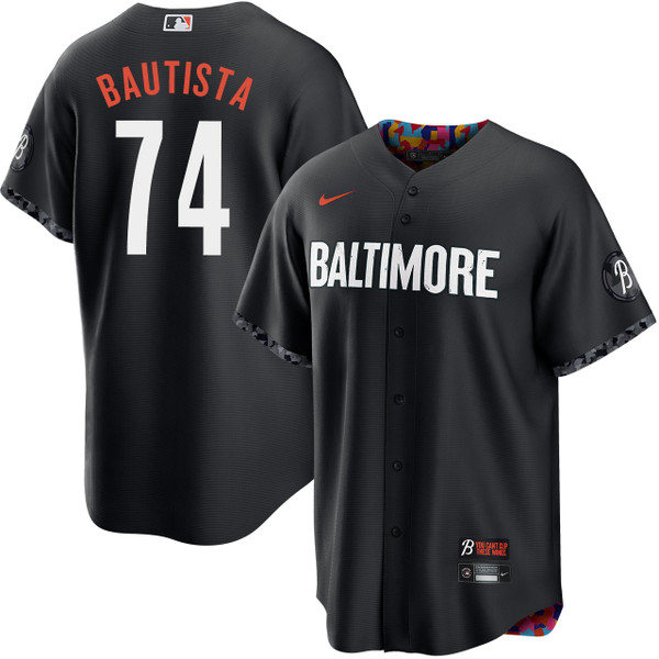  Mens Baltimore Orioles #74 Felix Bautista  Black 2023 City Connect Jersey 