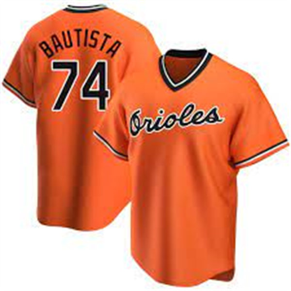  Mens Baltimore Orioles #74 Felix Bautista Nike Orange Pullover Cooperstown Collection Jersey 