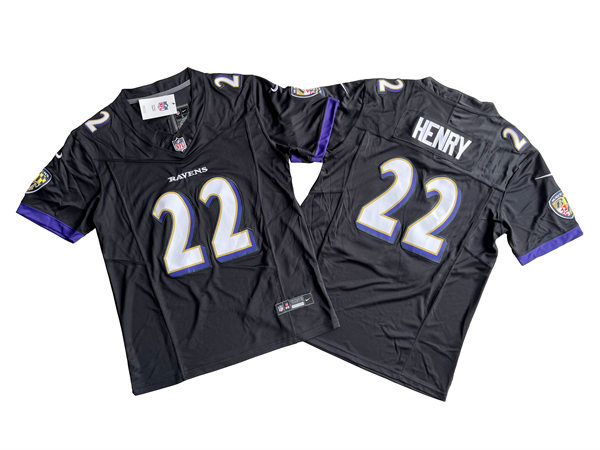  Mens Baltimore Ravens #22 Derrick Henry Nike Black Vapor F.U.S.E. Limited Jersey 