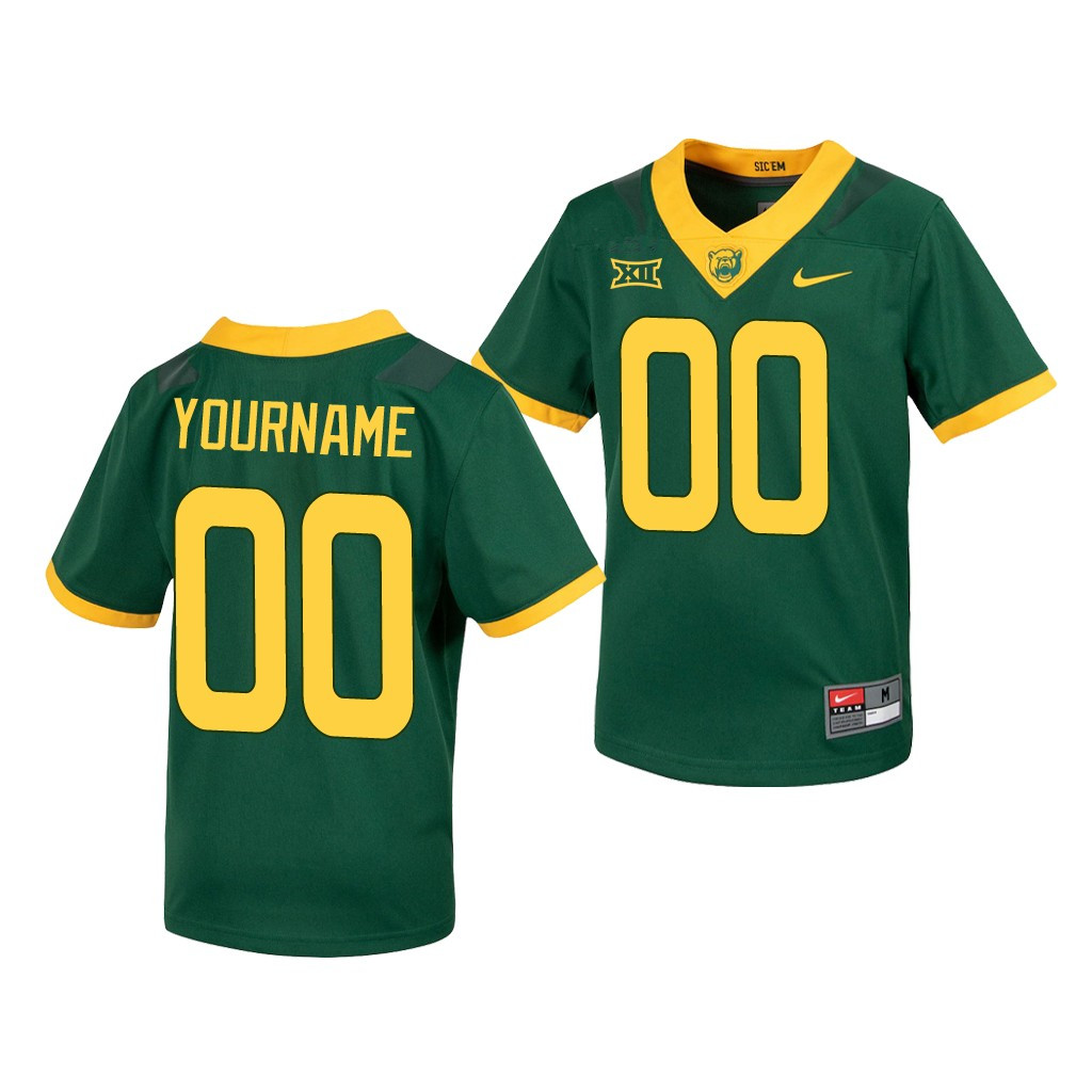  Mens Baylor Bears Custom Nike Green College Football Jersey 
