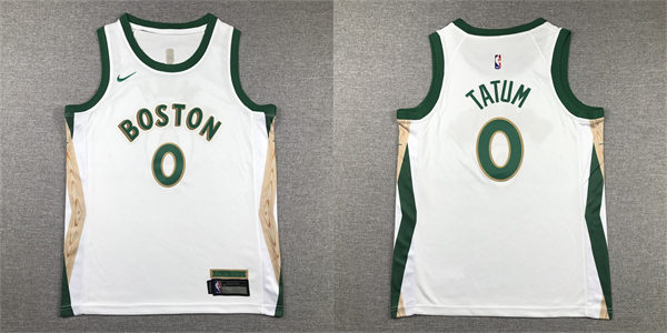  Mens Boston Celtics #0 Jayson Tatum 2023-24 Cream City Edition Player Jersey 