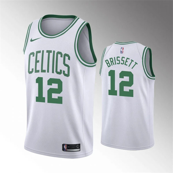  Mens Boston Celtics #12 Oshae Brissett White Association Edition Swingman Jersey 
