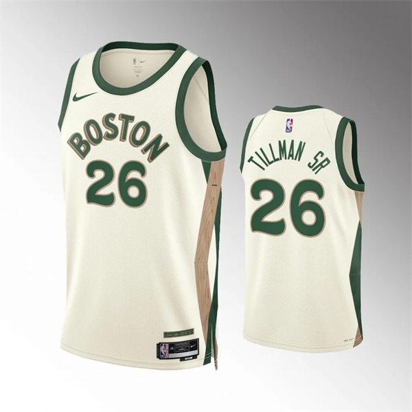  Mens Boston Celtics #26 Xavier Tillman Sr 2023-24 Cream City Edition Player Jersey 