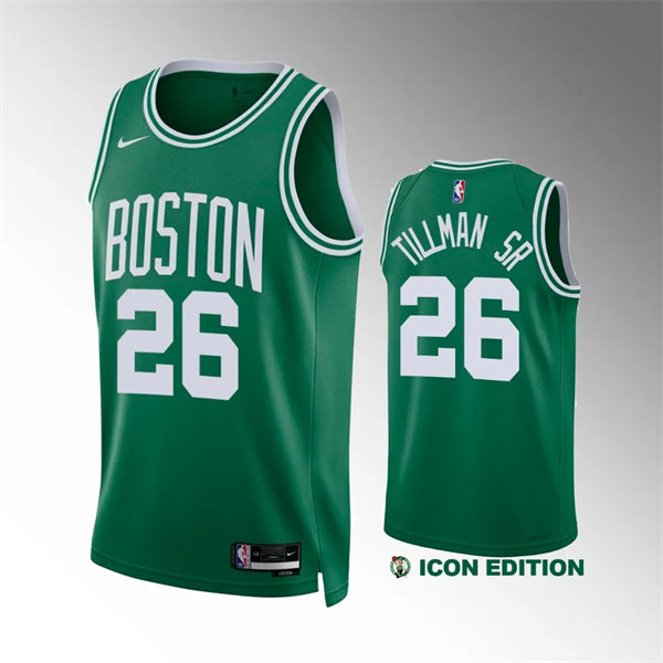  Mens Boston Celtics #26 Xavier Tillman Sr Kelly Green Icon Edition Jersey 