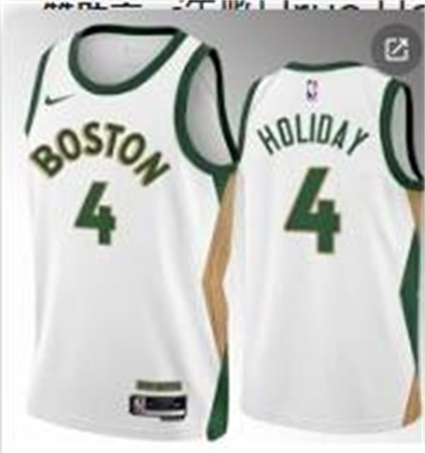  Mens Boston Celtics #4 Jrue Holiday 2023-24 Cream City Edition Player Jersey 