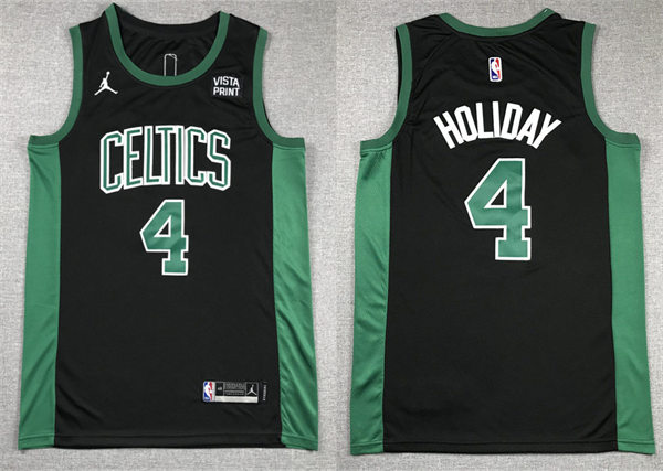  Mens Boston Celtics #4 Jrue Holiday Black Statement Edition Jersey 