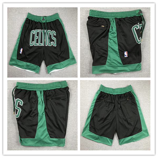  Mens Boston Celtics Nike Black 2 Pockets Shorts  
