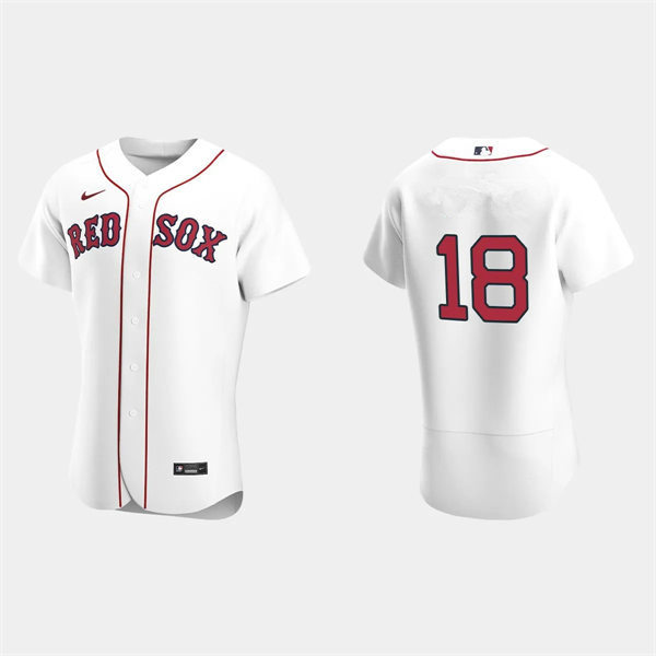  Mens Boston Red Sox #18 Adam Duvall Nike White Home FlexBase Jersey 