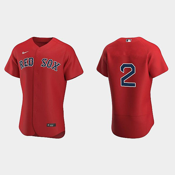  Mens Boston Red Sox #2 Justin Turner Nike Red Alternate FlexBase Player Jersey 