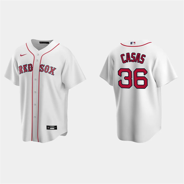  Mens Boston Red Sox #36 Triston Casas Nike White Home with Name Cool Base Jersey 
