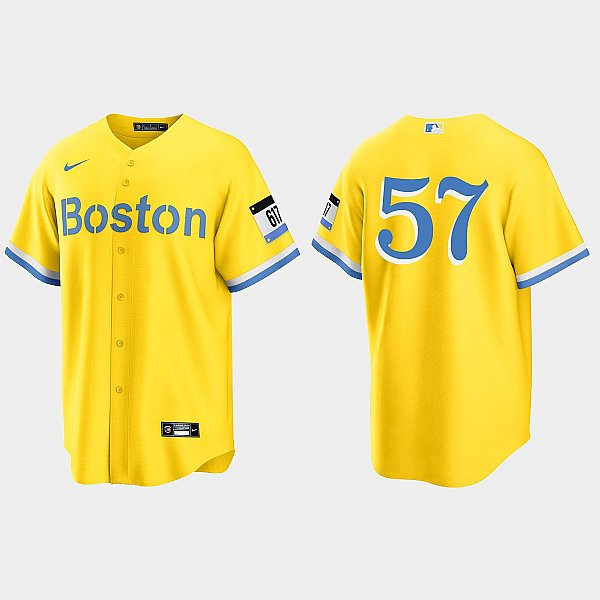  Mens Boston Red Sox #57 Joely Rodriguez Yellow Boston City Connect Jersey 
