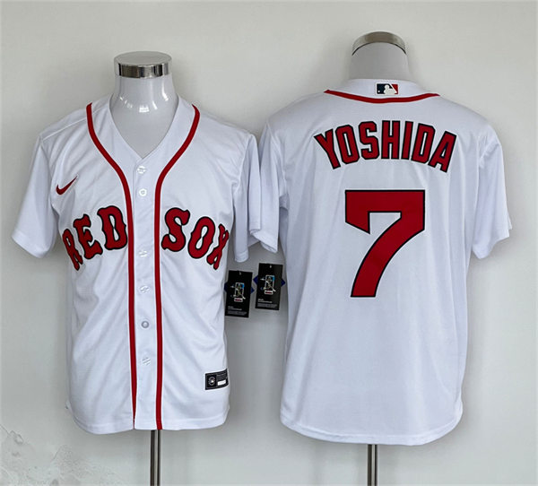  Mens Boston Red Sox #7 Masataka Yoshida Nike White Home with Name Cool Base Jersey 