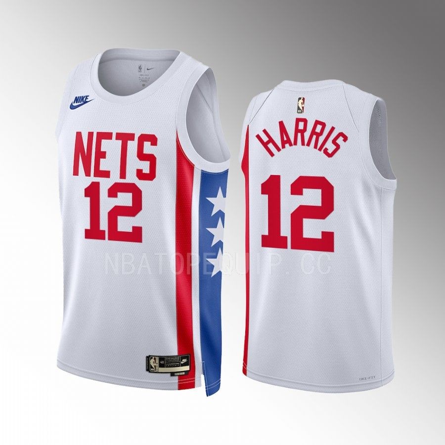  Mens Brooklyn Nets #12 Joe Harris Nike White 2022-23 Classic Edition Swingman Jersey 