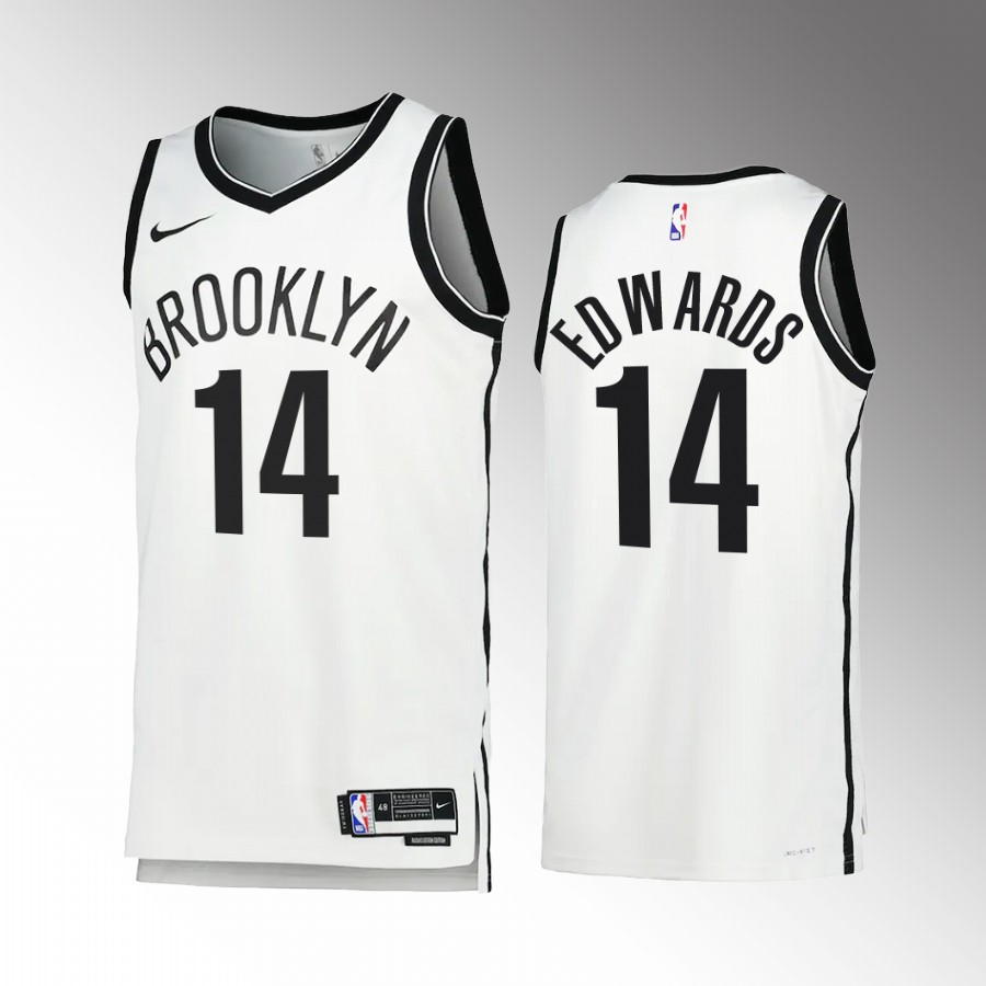  Mens Brooklyn Nets #14 Kessler Edwards Nike White Association Edition Player Jersey 