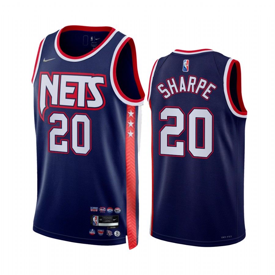  Mens Brooklyn Nets #20 Day'Ron Sharpe Diamond Nike Navy NBA 75TH 2021-22 City Edition Jersey 
