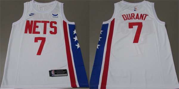  Mens Brooklyn Nets #7 Kevin Durant Nike White 2022-23 Classic Edition Swingman Jersey 