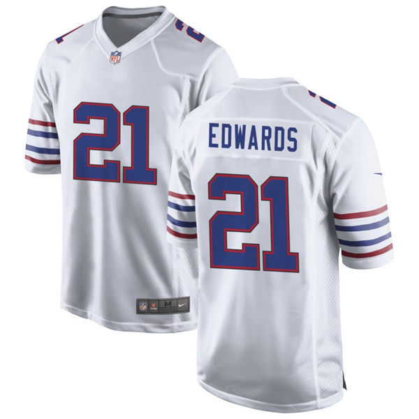  Mens Buffalo Bills #21 Mike Edwards Nike White Alternate Retro Vapor Limited Jersey 