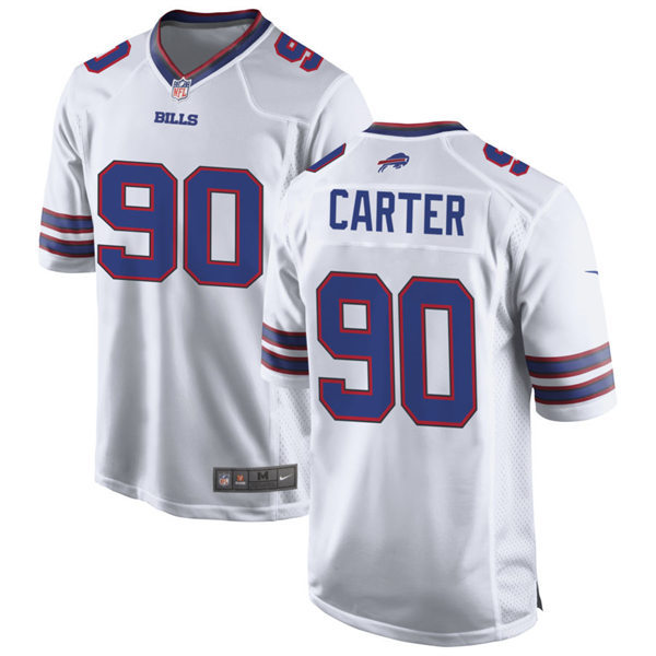  Mens Buffalo Bills #90 DeWayne Carter Nike White  Vapor F.U.S.E. Limited Jersey 