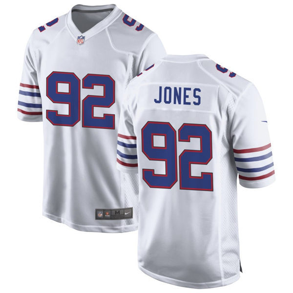  Mens Buffalo Bills #92 Daquan Jones Nike White Alternate Retro Vapor Limited Jersey 