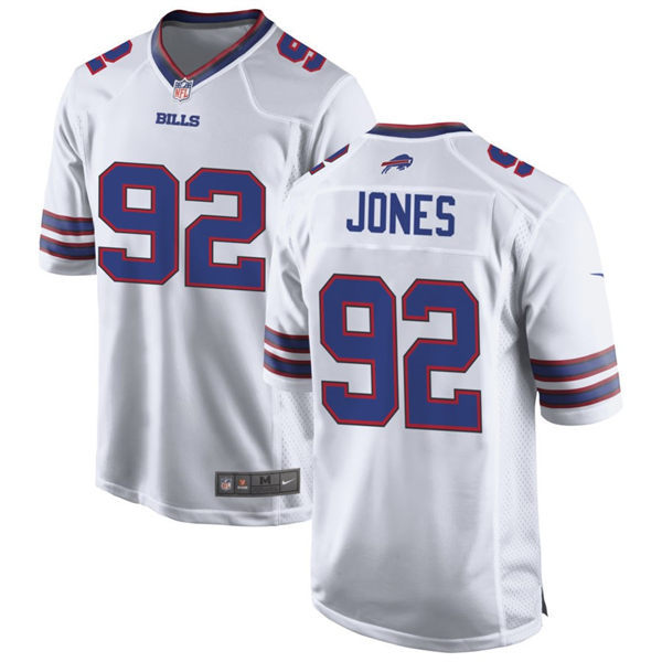  Mens Buffalo Bills #92 Daquan Jones Nike White Away Vapor Limited Jersey 