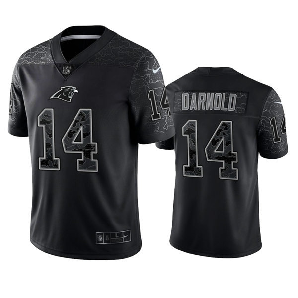  Mens Carolina Panthers #14 Sam Darnold Black Rflctv Limited Jersey 