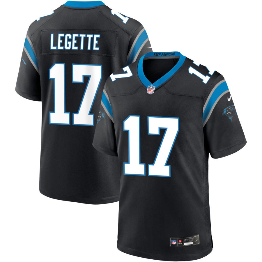  Mens Carolina Panthers #17 Xavier Legette Nike Black Game Jersey 
