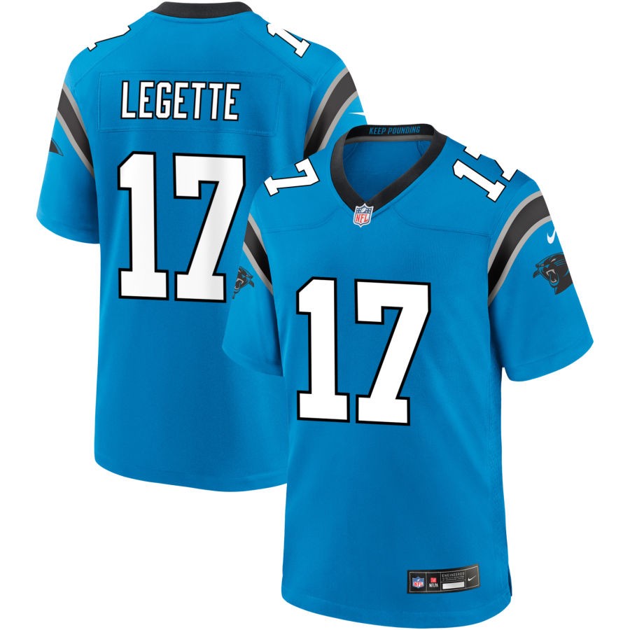  Mens Carolina Panthers #17 Xavier Legette Nike Blue Vapor Untouchable Limited Jersey 