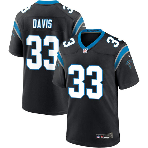  Mens Carolina Panthers #33 Tae Davis Nike Black Vapor Untouchable Limited Jersey 