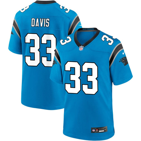  Mens Carolina Panthers #33 Tae Davis Nike Blue Vapor Untouchable Limited Jersey 