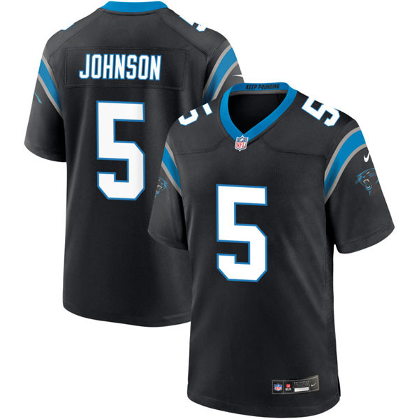  Mens Carolina Panthers #5 Diontae Johnson Nike Black Vapor Untouchable Limited Jersey 