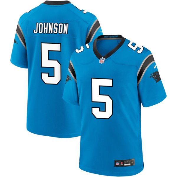 Mens Carolina Panthers #5 Diontae Johnson Nike Blue Vapor Untouchable Limited Jersey 