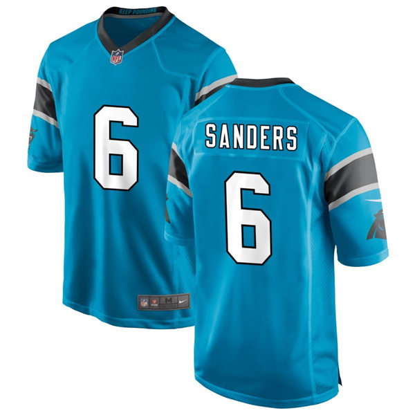  Mens Carolina Panthers #6 Miles Sanders Nike Blue Vapor Untouchable Limited Jersey 