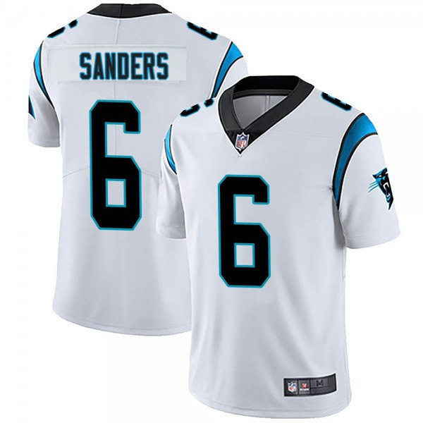  Mens Carolina Panthers #6 Miles Sanders Nike White Vapor Untouchable Limited Jersey 